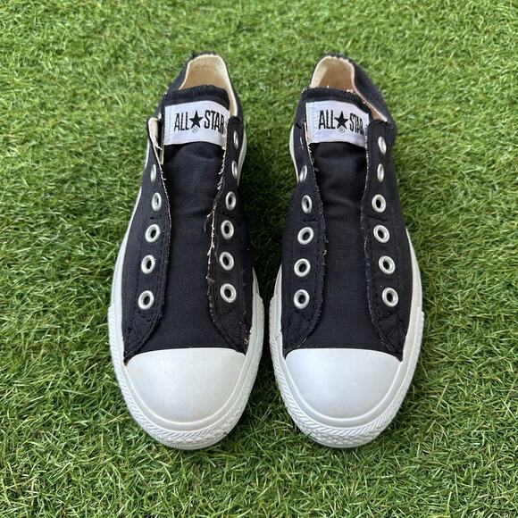 Converse Chuck Taylor All Star Black Slip On Low Top Sneakers Mens 6 Womens 8 - Picture 1 of 8